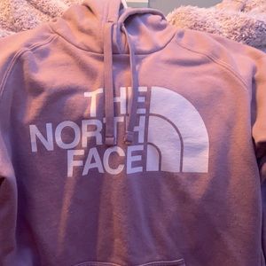 light purple north face sweatshirt
